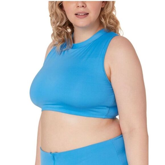 Andie Swim Azul Blue Venice High Neck Bikini Top NWT - Picture 1 of 3